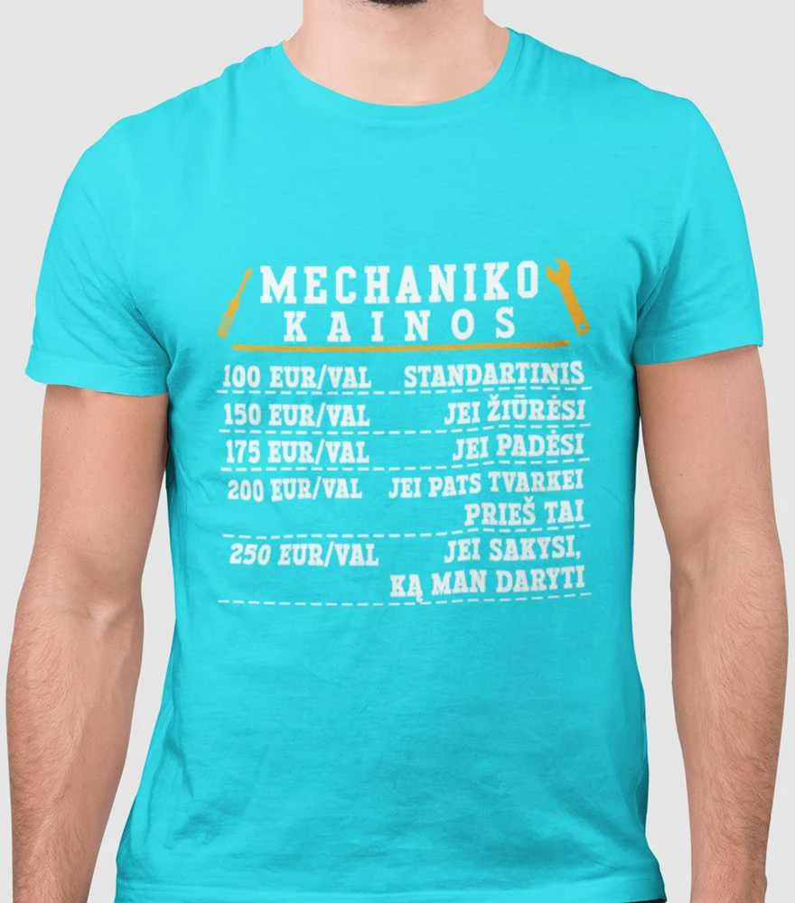 Marškinėliai "Mechaniko kainoraštis"