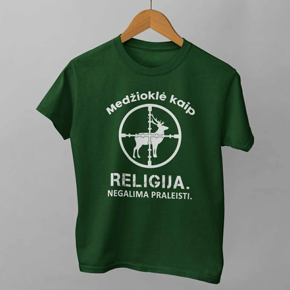 Marškinėliai "Medžioklė - tai religija"