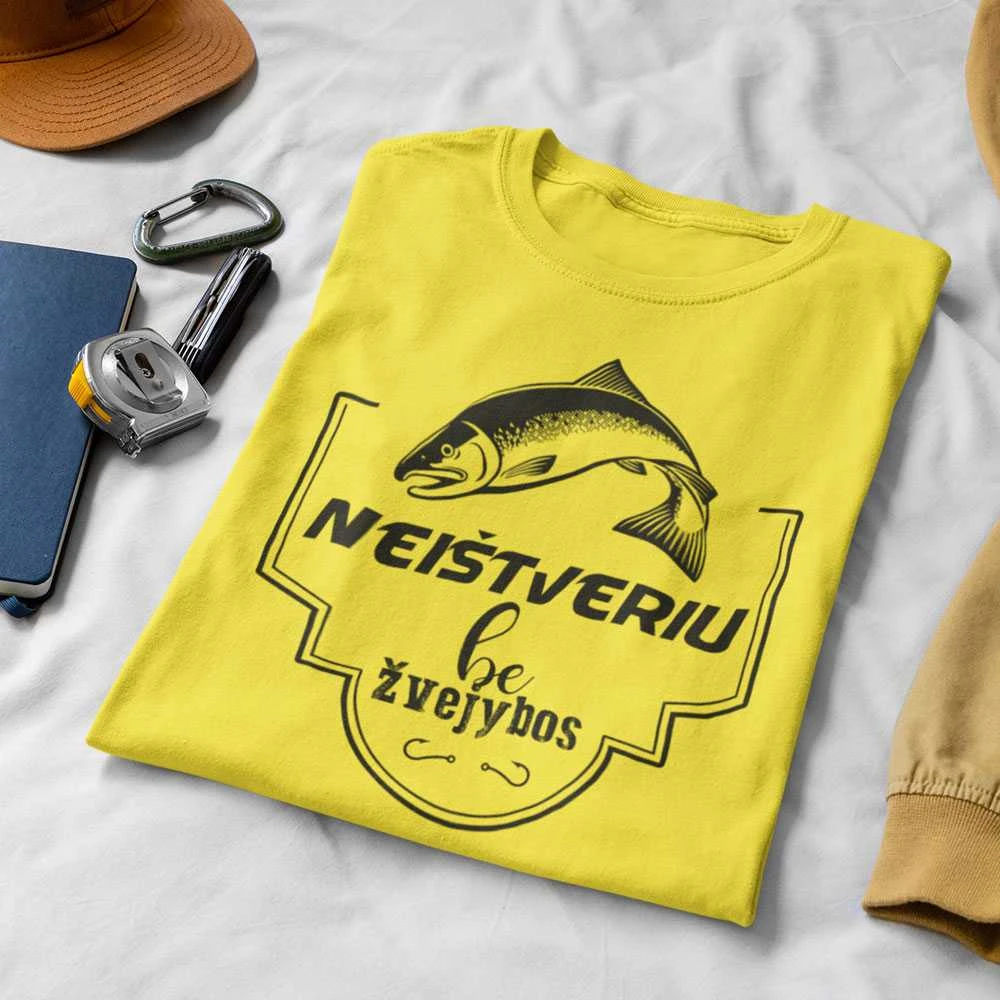 Marškinėliai "Neištveriu be žvejybos"