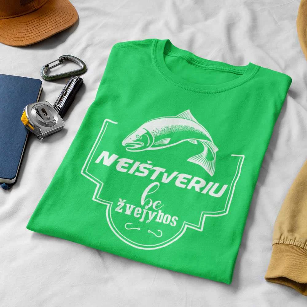 Marškinėliai "Neištveriu be žvejybos"