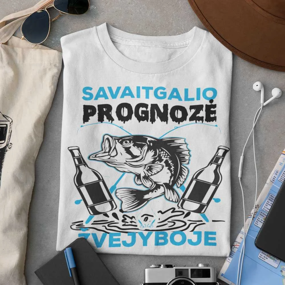 Marškinėliai "Savaitgalio prognozė žvejyboje"