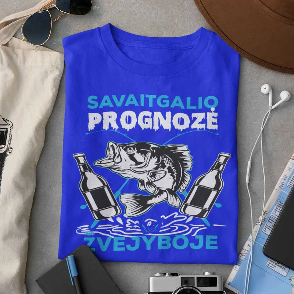 Marškinėliai "Savaitgalio prognozė žvejyboje"