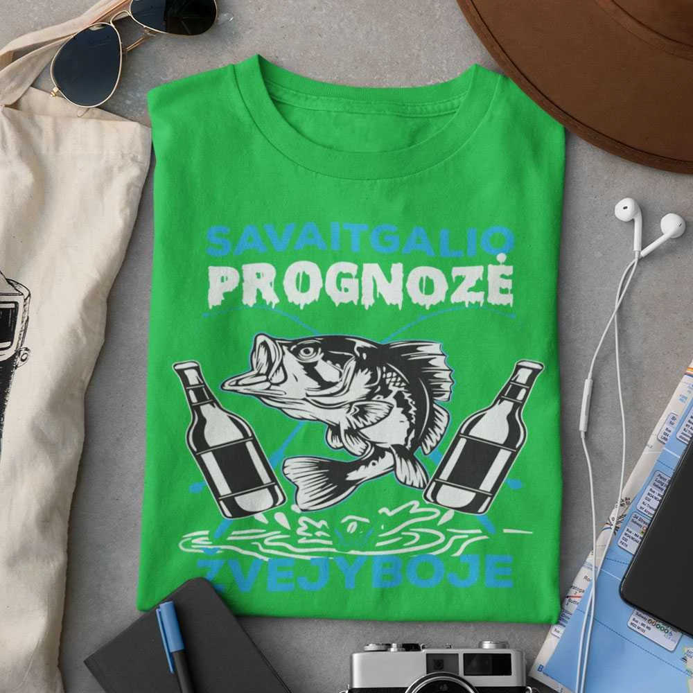Marškinėliai "Savaitgalio prognozė žvejyboje"