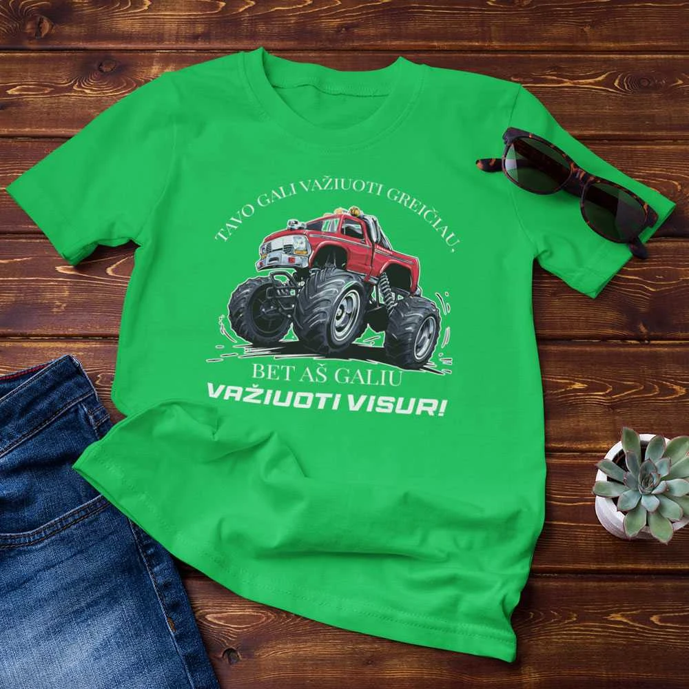Marškinėliai "Važiuoju visur"
