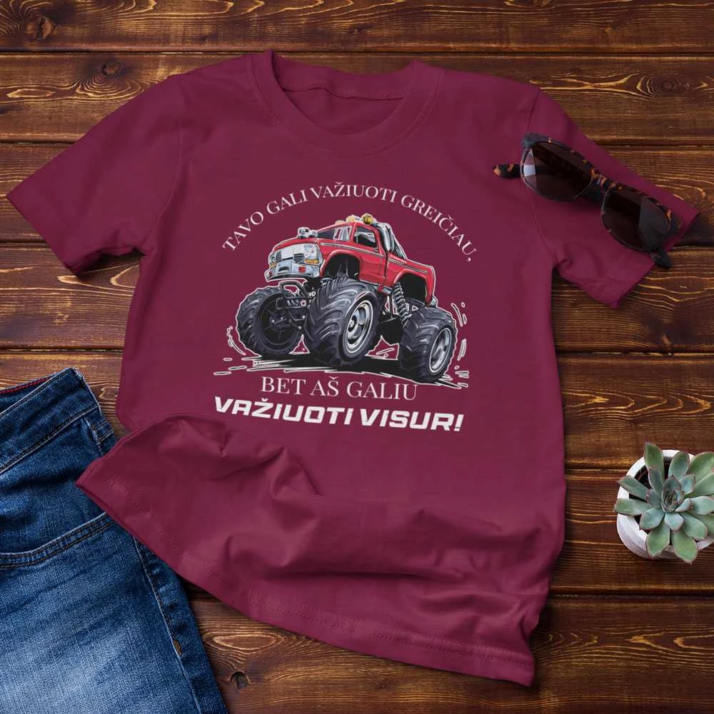 Marškinėliai "Važiuoju visur"