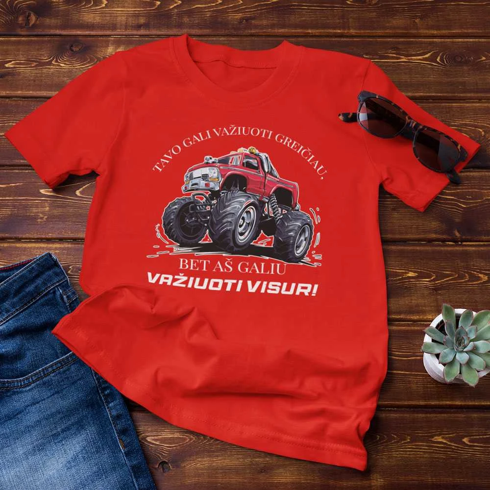 Marškinėliai "Važiuoju visur"