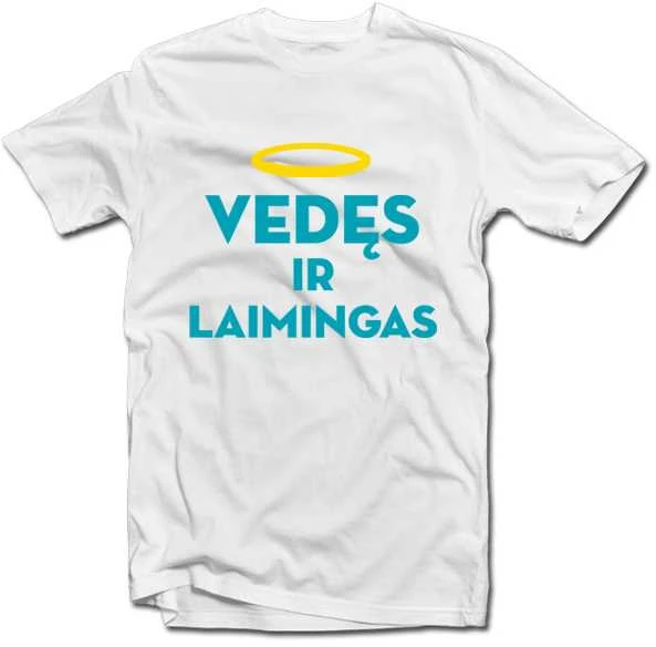 Marškinėliai "Vedęs ir laimingas (su aureole)"