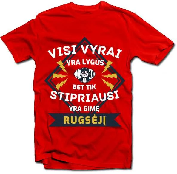 Marškinėliai "Visi vyrai lygūs" su Jūsų pasirinktu mėnesiu