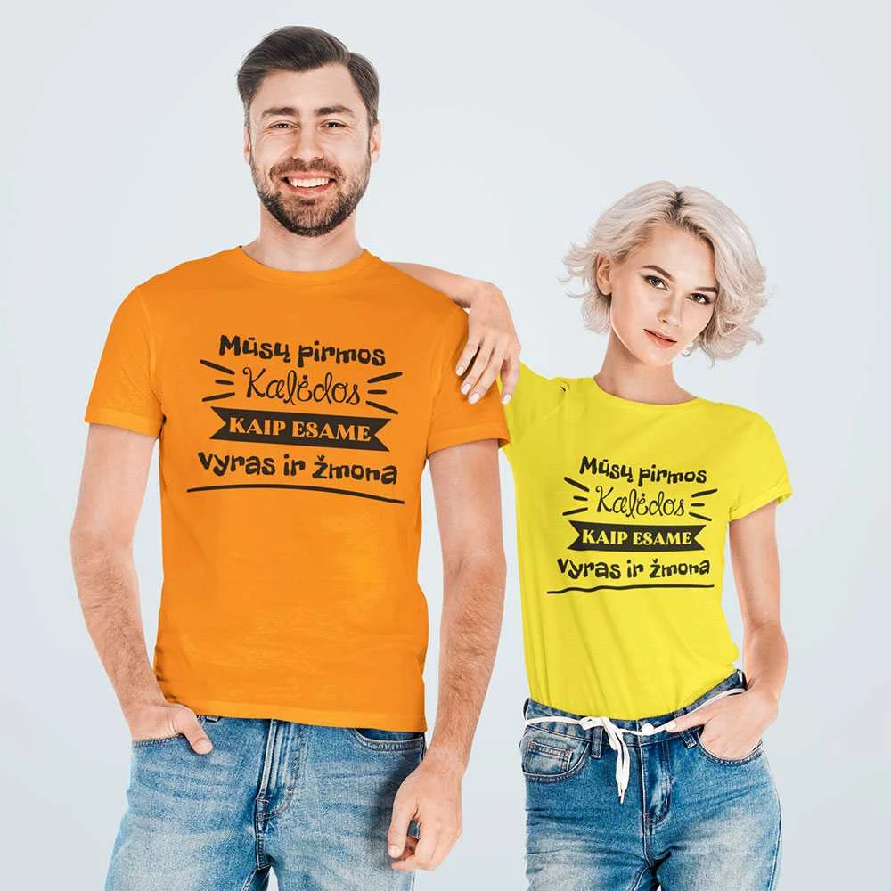 Marškinėlių komplektas "Mūsų pirmos Kalėdos"