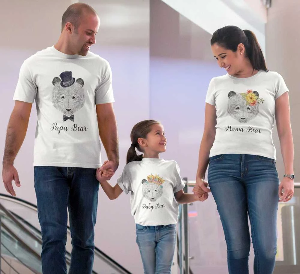 Marškinėlių komplektas šeimai "Bear Family"