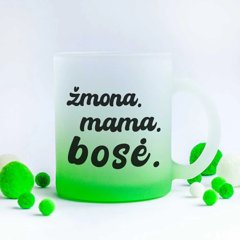 Matinis puodelis "Žmona. Mama. Bosė"