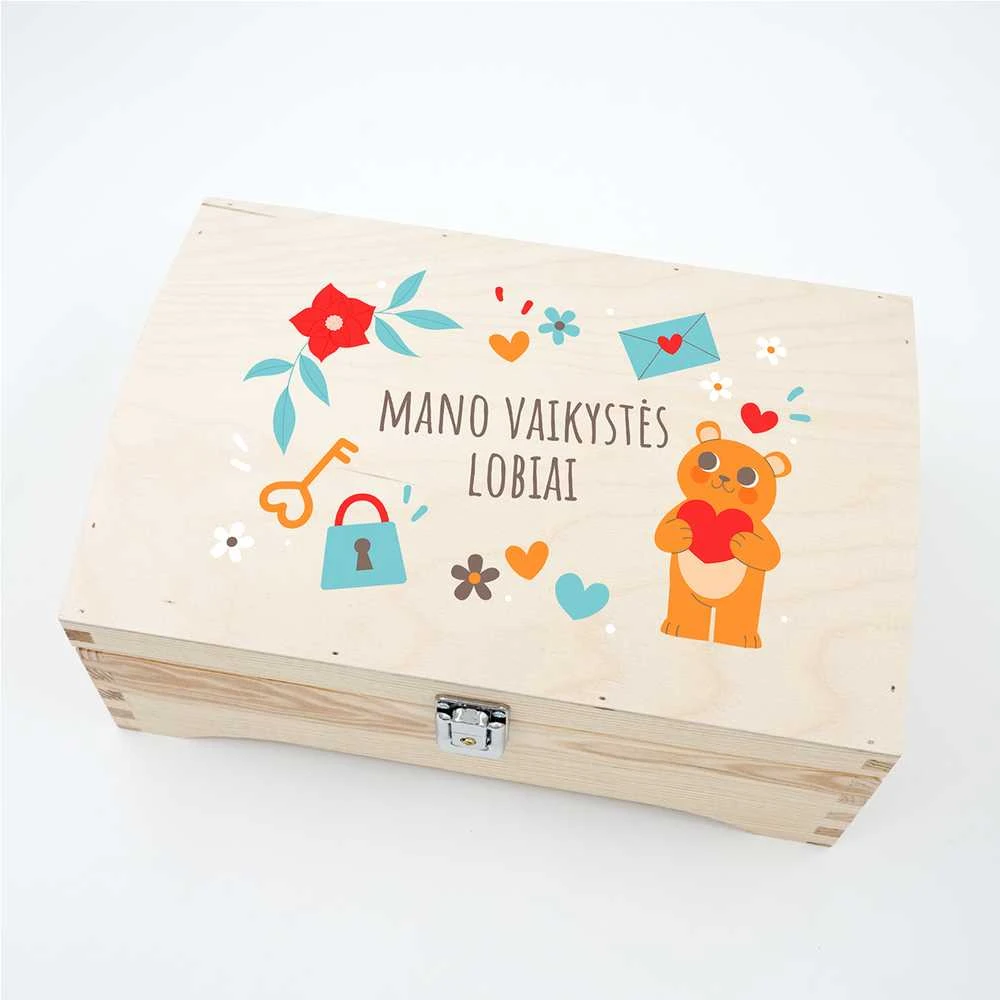 Medinė skrynelė "Mano vaikystės lobiai"