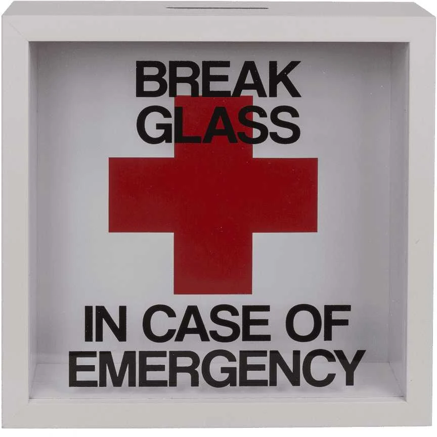 Medinė taupyklė - rėmelis "Emergency fund"