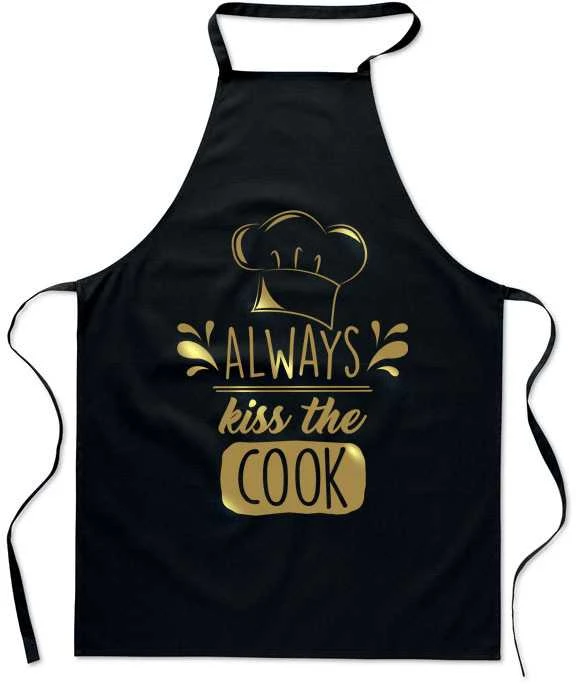 Medvilninė prijuostė "Always kiss the cook"