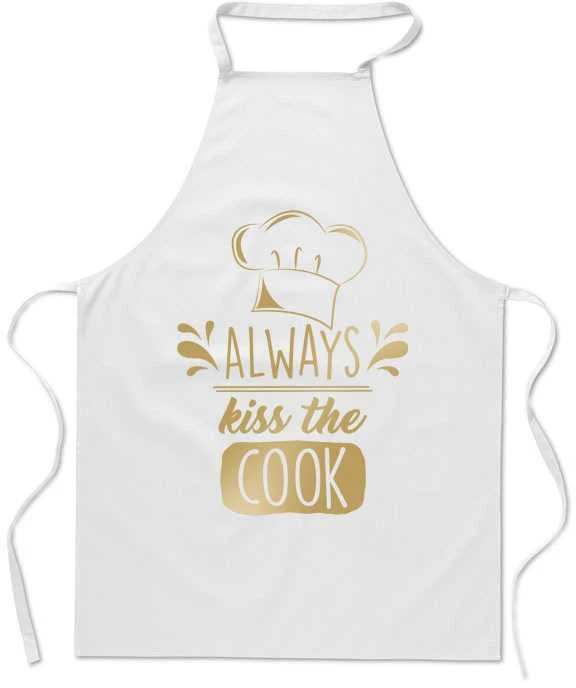 Medvilninė prijuostė "Always kiss the cook"
