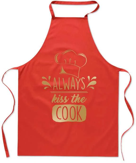 Medvilninė prijuostė "Always kiss the cook"