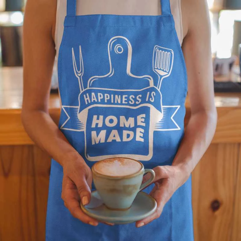 Medvilninė prijuostė "Happiness is home made"