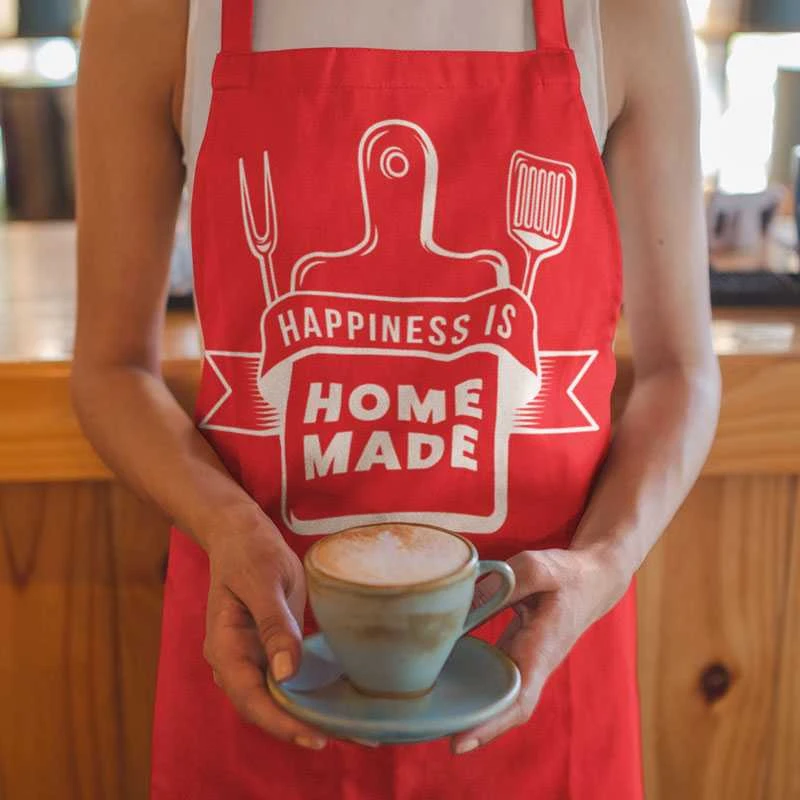 Medvilninė prijuostė "Happiness is home made"