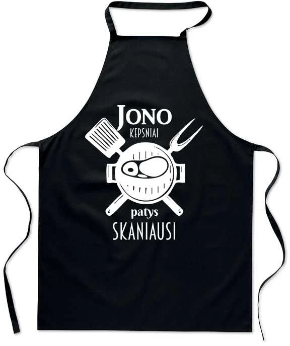 Medvilninė prijuostė "Jono kepsniai - patys skaniausi"