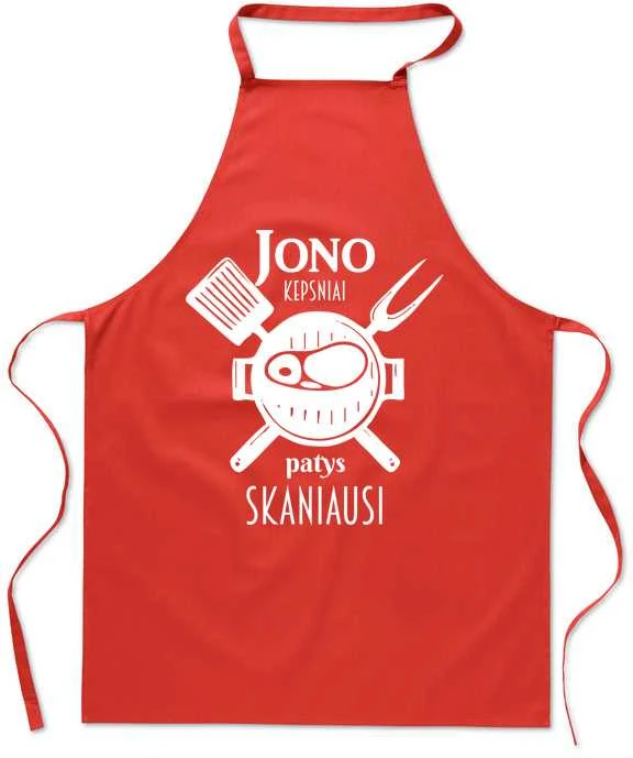 Medvilninė prijuostė "Jono kepsniai - patys skaniausi"