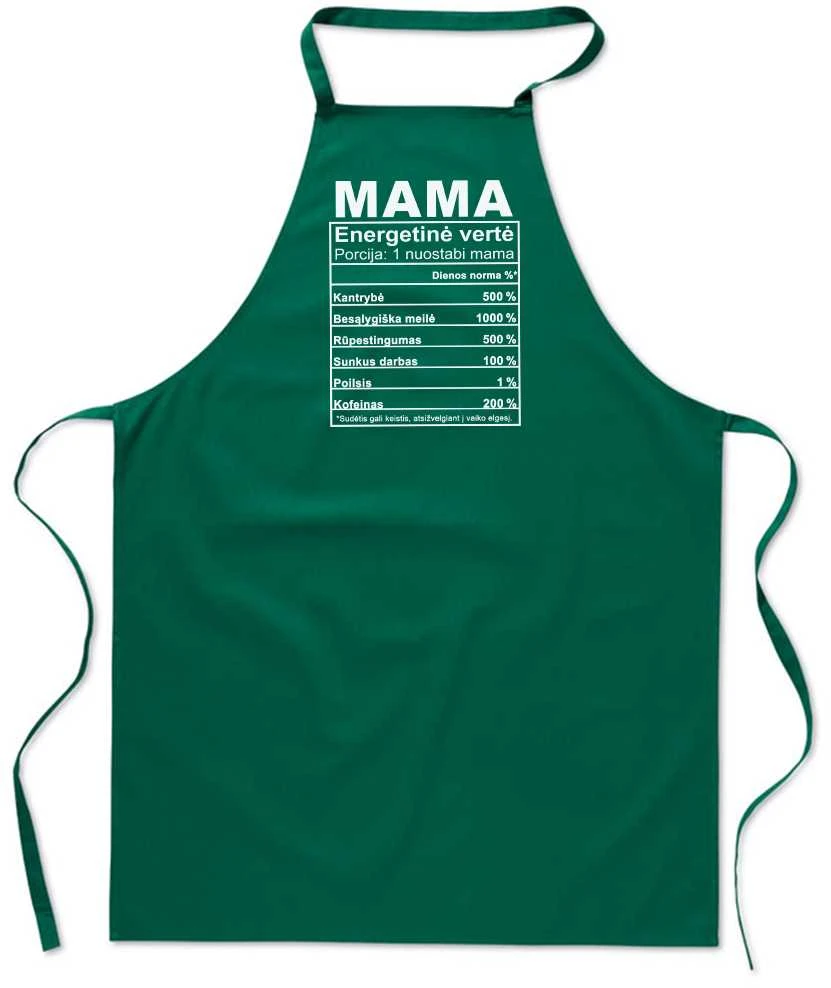 Medvilninė prijuostė "Mamos sudėtis"