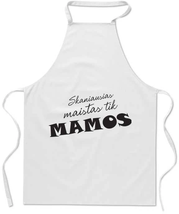 Medvilninė prijuostė "Skaniausias maistas - tik mamos!"