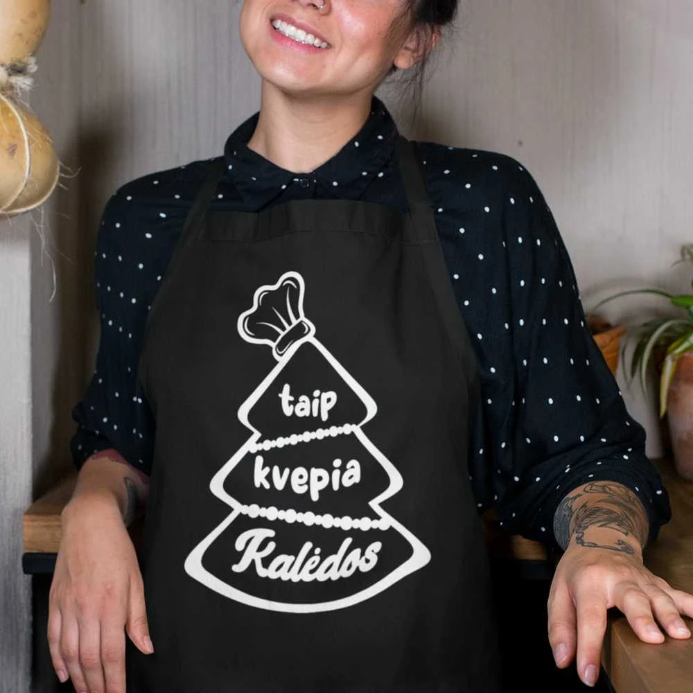 Medvilninė prijuostė "Taip kvepia Kalėdos"