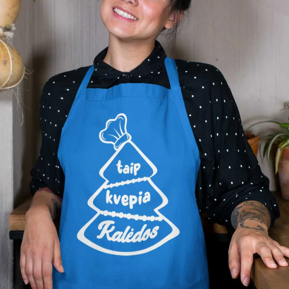 Medvilninė prijuostė "Taip kvepia Kalėdos"