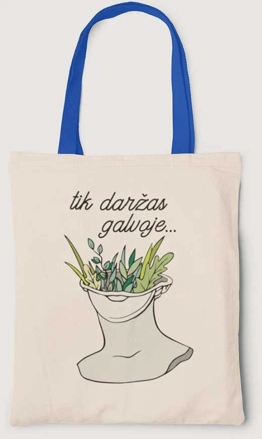 Medžiaginis maišelis "Tik daržas galvoje"