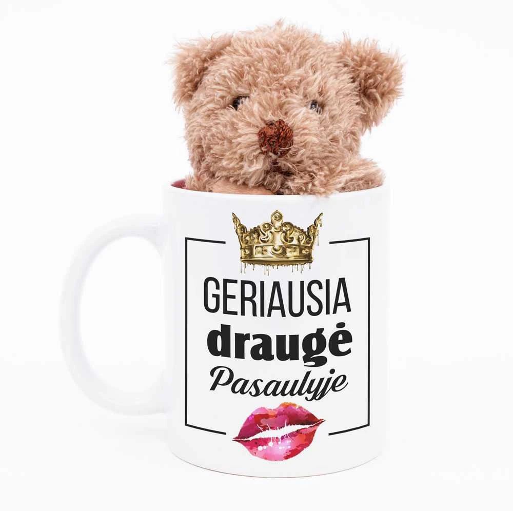 Meškiuko ir puodelio rinkinys "Geriausia draugė pasaulyje"