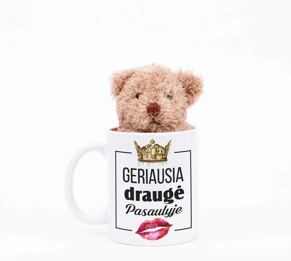 Meškiuko ir puodelio rinkinys "Geriausia draugė pasaulyje"
