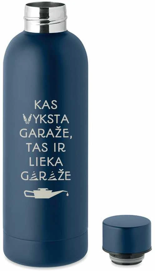Metalinė termo gertuvė "Lieka garaže" (500ml)