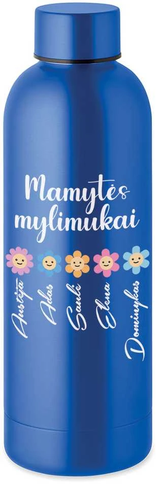 Metalinė termo gertuvė "Mamytės mylimukai" su Jūsų pasirinktais vardais (500ml)