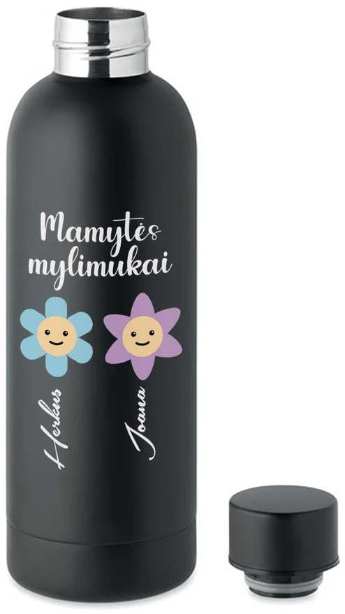 Metalinė termo gertuvė "Mamytės mylimukai" su Jūsų pasirinktais vardais (500ml)