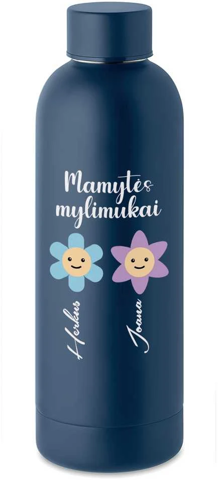 Metalinė termo gertuvė "Mamytės mylimukai" su Jūsų pasirinktais vardais (500ml)
