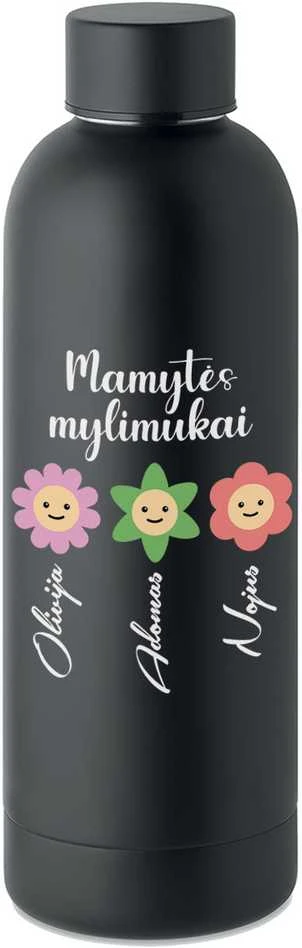 Metalinė termo gertuvė "Mamytės mylimukai" su Jūsų pasirinktais vardais (500ml)