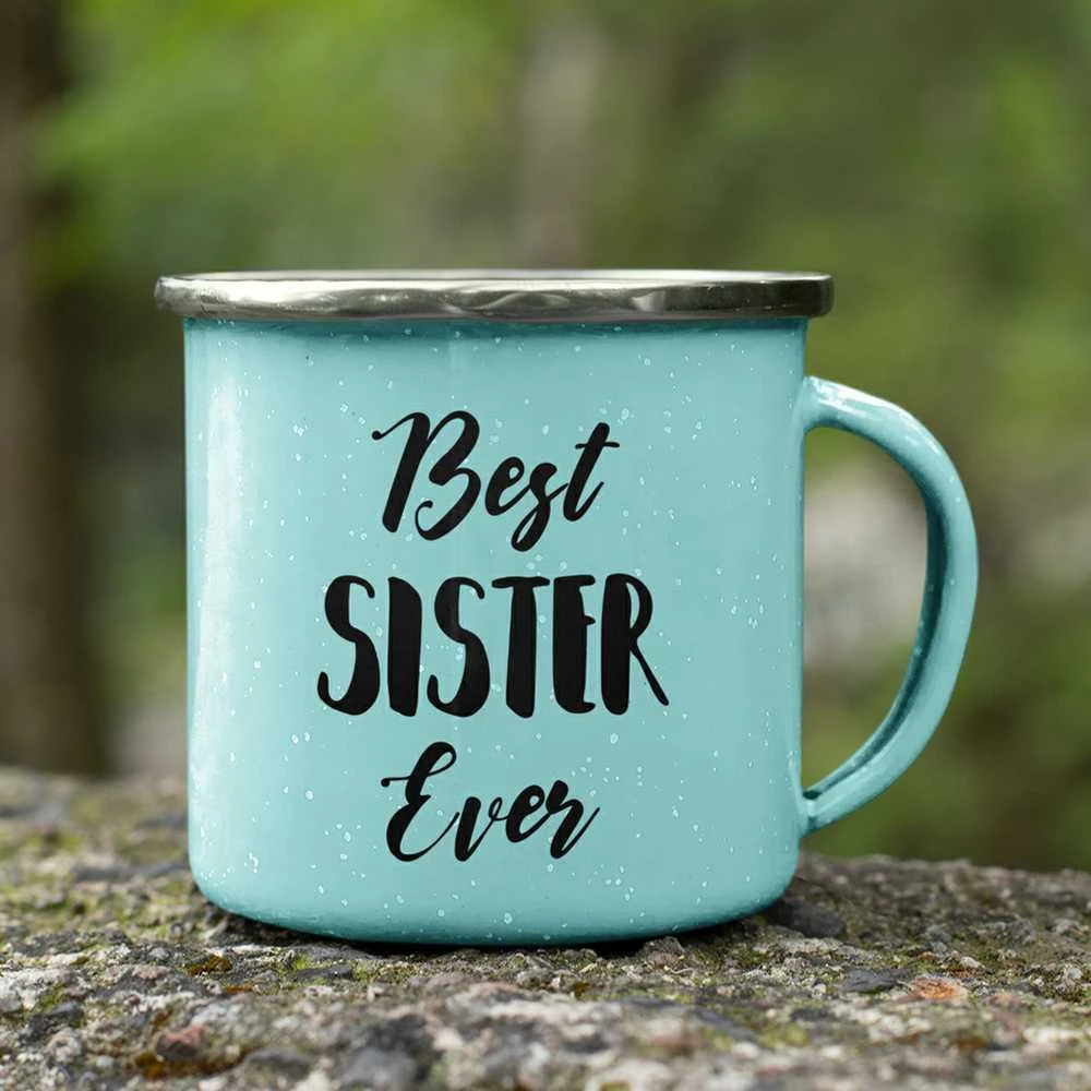 Metalinis puodelis „Best sister ever“