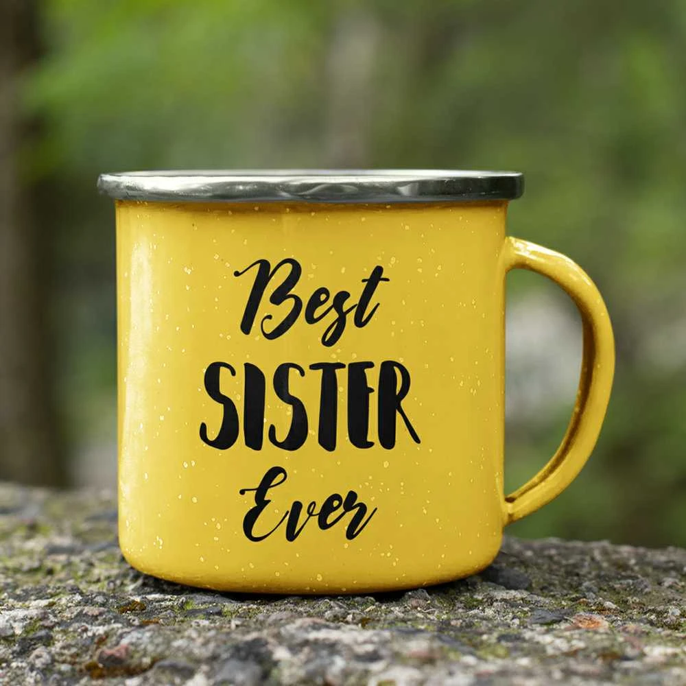 Metalinis puodelis „Best sister ever“