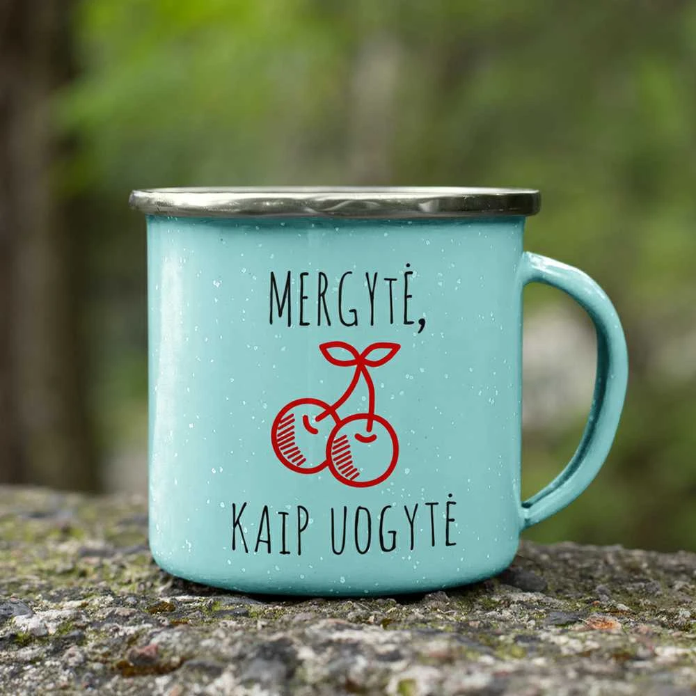 Metalinis puodelis "Mergytė, kaip uogytė"