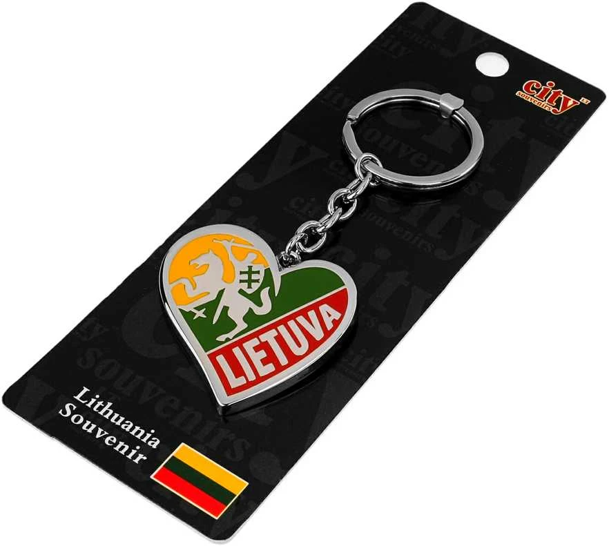 Metalinis širdelės formos pakabukas "Vytis - Lietuva"