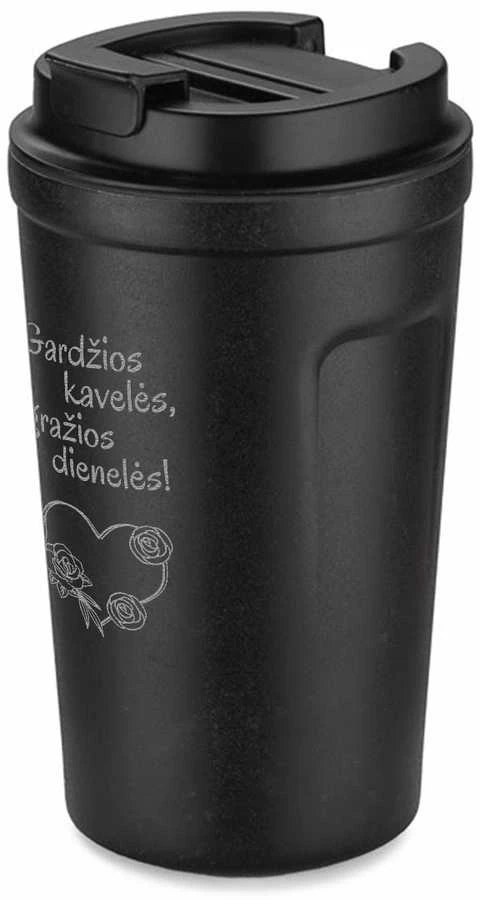 Metalinis termopuodelis "Gardžios kavelės, gražios dienelės" (400ml)