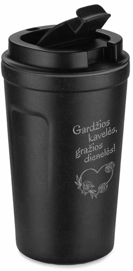 Metalinis termopuodelis "Gardžios kavelės, gražios dienelės" (400ml)