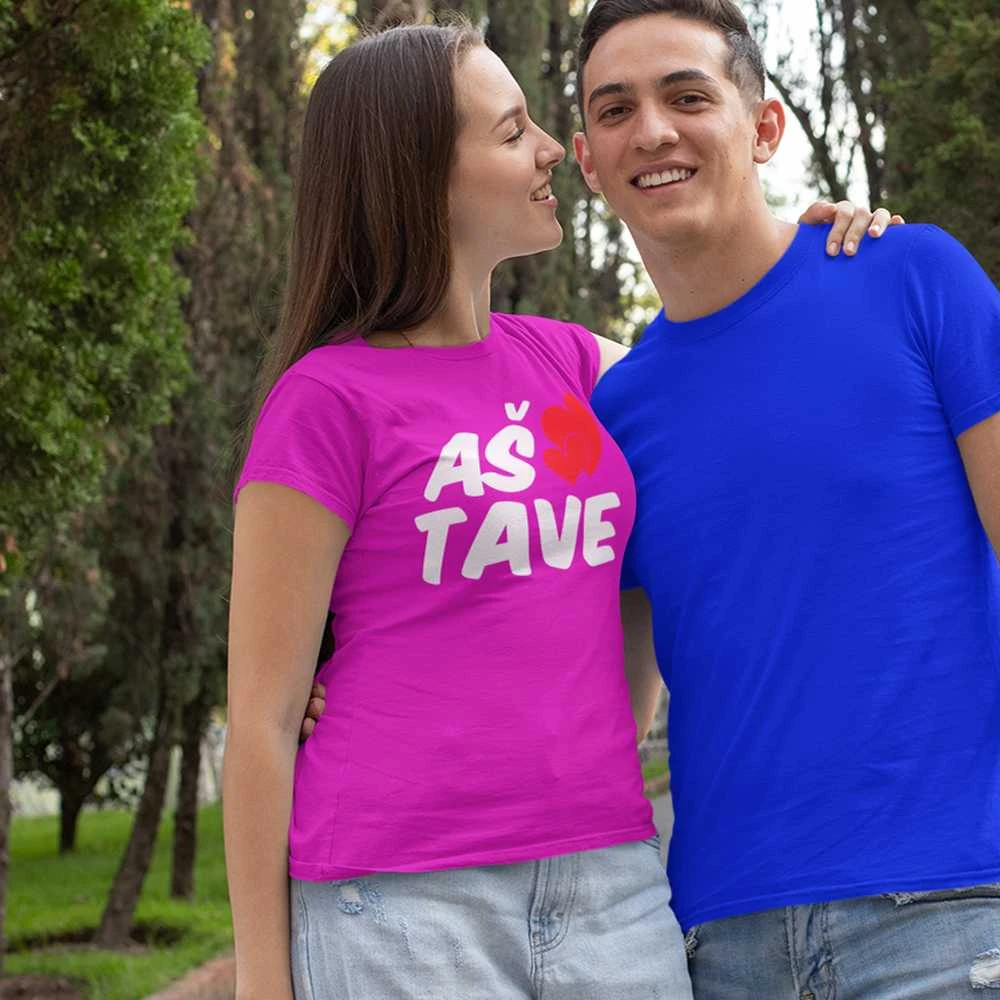 Moteriški marškinėliai "Aš myliu tave"