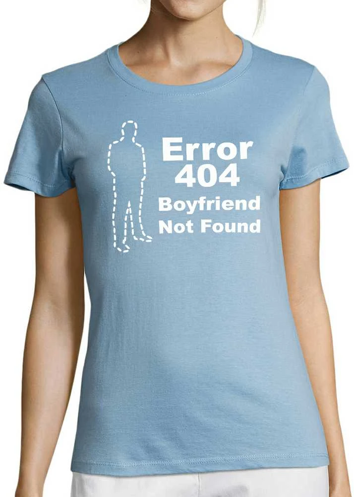 Moteriški marškinėliai "Boyfriend not found"