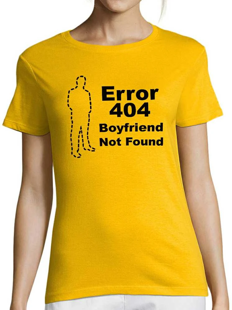 Moteriški marškinėliai "Boyfriend not found"