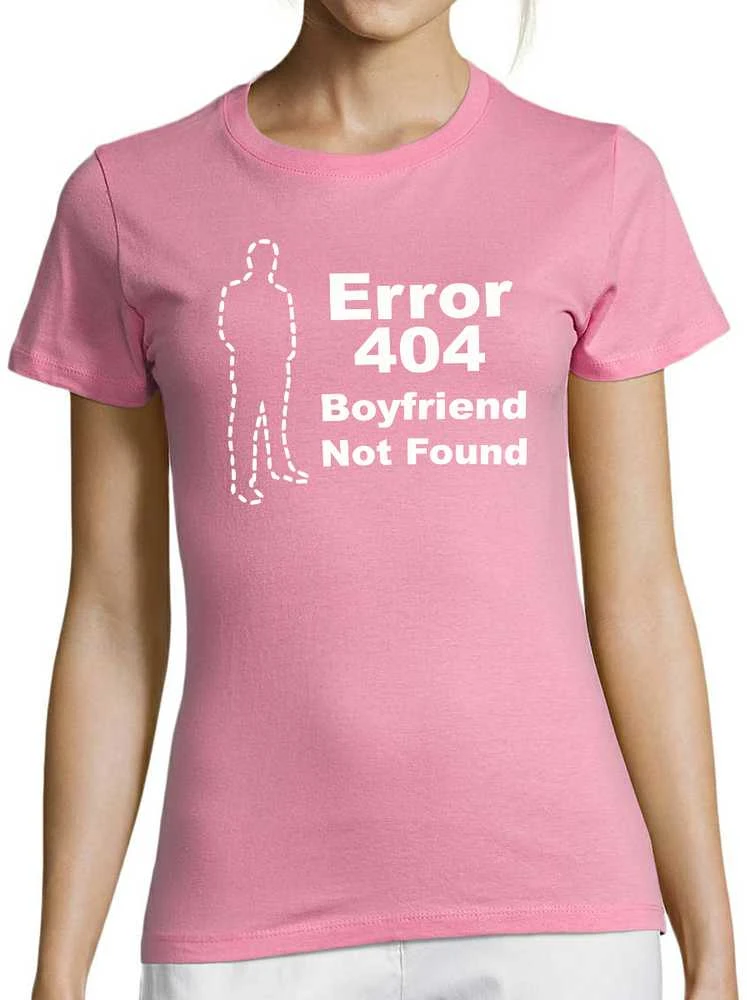 Moteriški marškinėliai "Boyfriend not found"