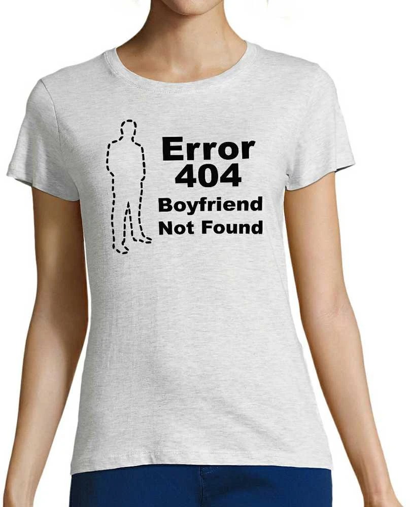 Moteriški marškinėliai "Boyfriend not found"