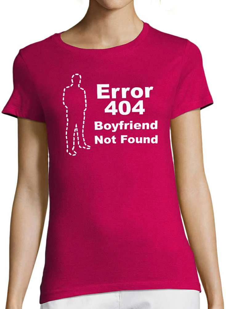 Moteriški marškinėliai "Boyfriend not found"