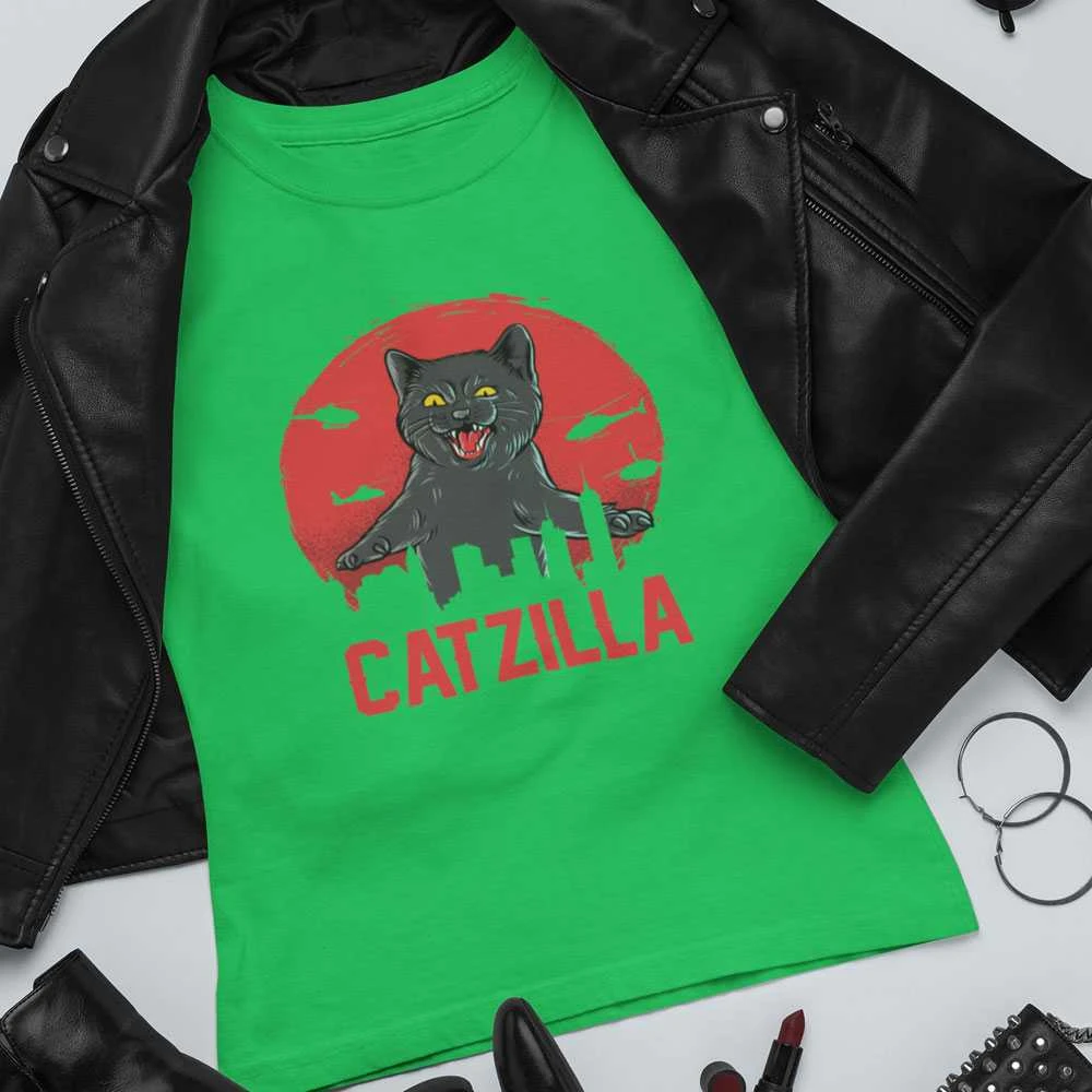 Moteriški marškinėliai "Catzilla"
