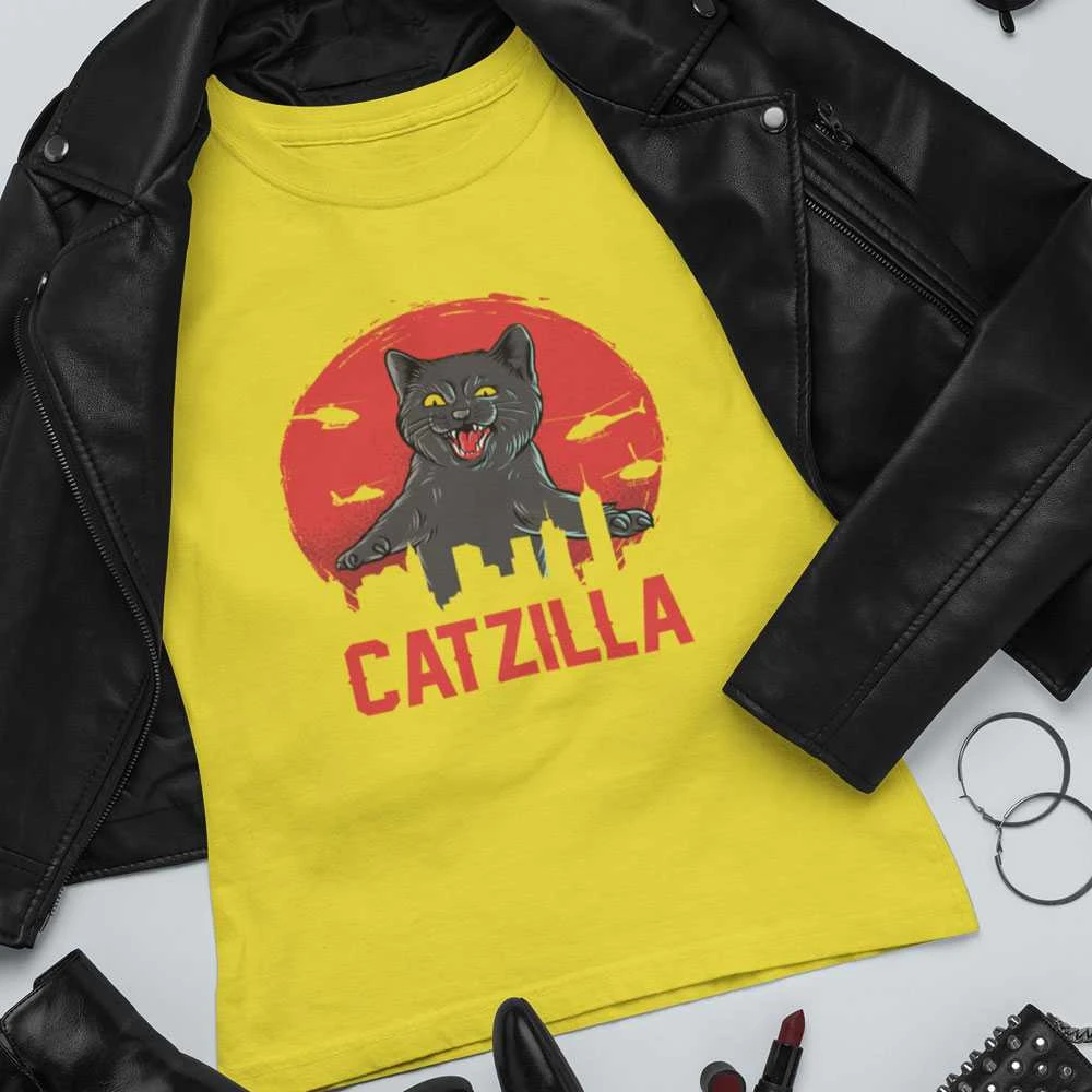 Moteriški marškinėliai "Catzilla"